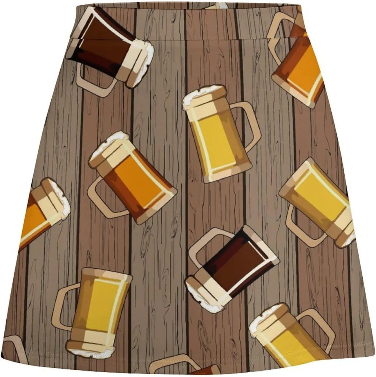 Cartoon Mexican Iguana Lizards Women's High Waist Stretchy Mini Skirt Elastic Summer Casual Above Knee Basic