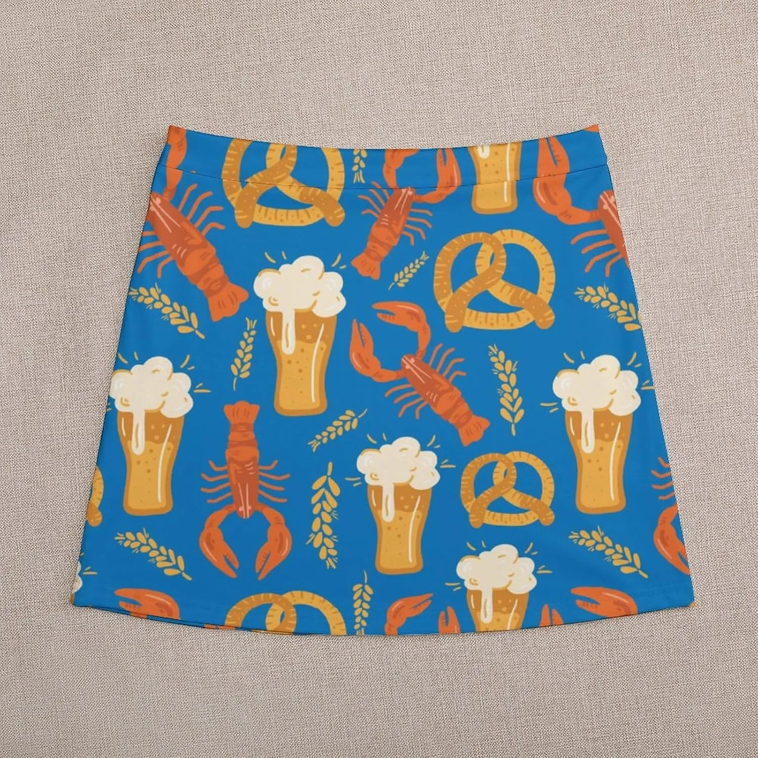 Cartoon Mexican Iguana Lizards Women's High Waist Stretchy Mini Skirt Elastic Summer Casual Above Knee Basic