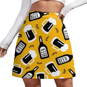 Cartoon Mexican Iguana Lizards Women's High Waist Stretchy Mini Skirt Elastic Summer Casual Above Knee Basic