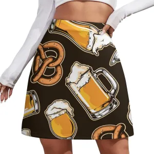 Cartoon Mexican Iguana Lizards Women's High Waist Stretchy Mini Skirt Elastic Summer Casual Above Knee Basic