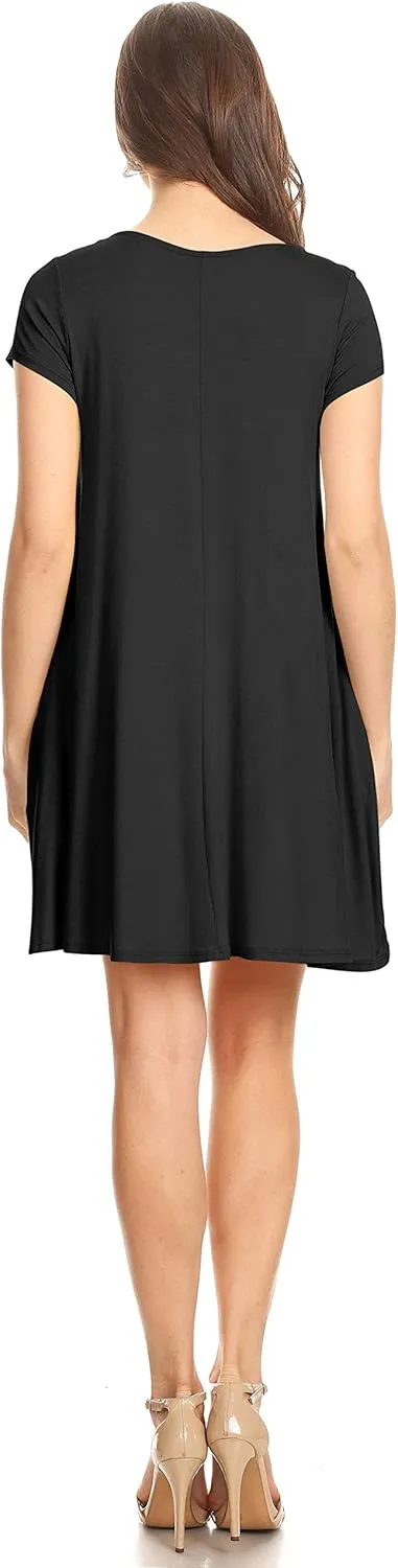 Casual T Shirt Dress for Women Flowy Tunic Dress with Pockets Reg and Plus Size