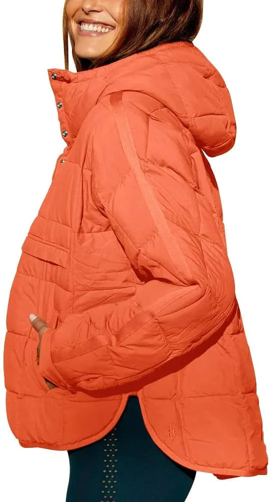 chouyatou Women's Quilted Pullover Puffer Jacket Packable Hooded Oversize Winter Coat Tops