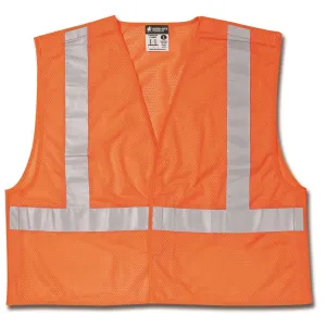 CL2MOXL MCR Class 2,Tear-Away,Polyester Mesh Safety Vest,2" Silver Stripe,Orange