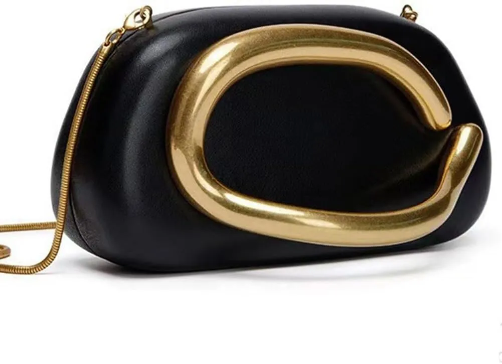 Clutch Purses for Women Gold Metal Evening Clutch Handbag Retro Burgundy Purse Chain Crossbody Bag Chic Party Bag