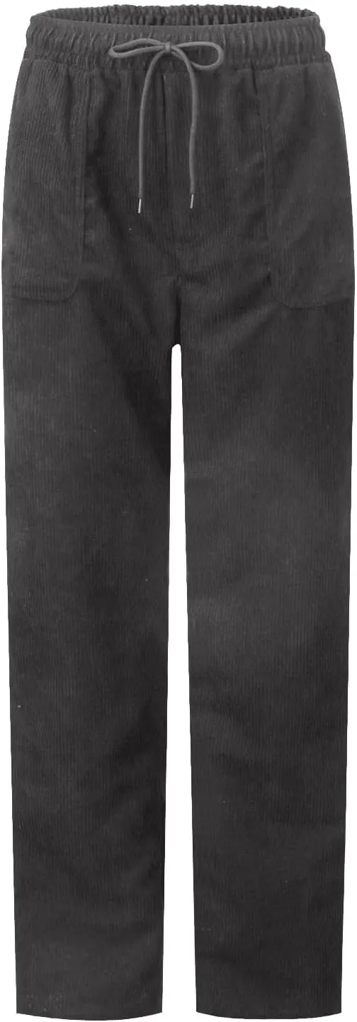Corduroy Pants Women High Waisted Drawstring Casual Straight Leg Pants Loose Comfy Lounge Pants Trousers with Pockets