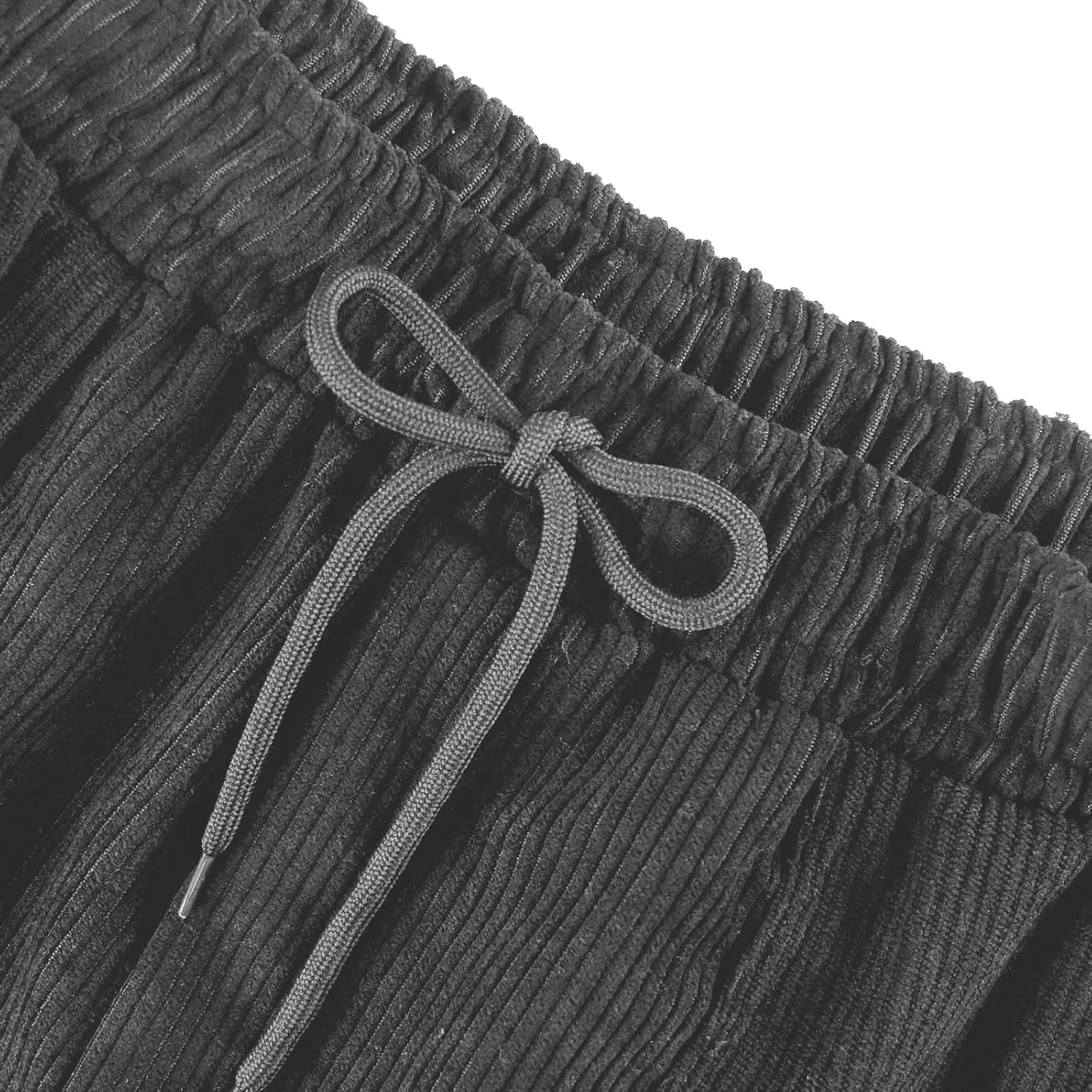 Corduroy Pants Women High Waisted Drawstring Casual Straight Leg Pants Loose Comfy Lounge Pants Trousers with Pockets