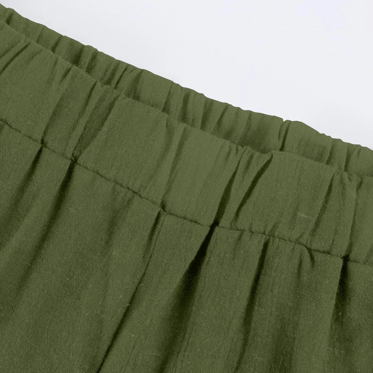 Cotton Linen Capri Pants for Women Trendy Summer High Waisted Lounge Pants Loose Straight Leg Trousers with Pockets