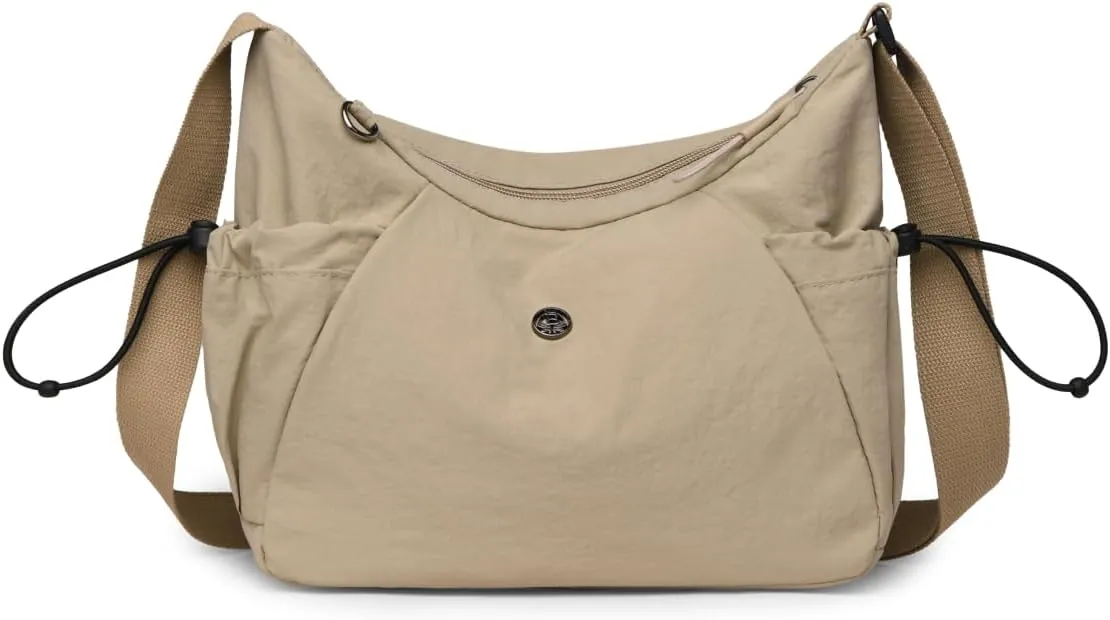 Crescent Crossbody Bags for Women,Nylon Slouchy Sling Hobo Bag Water Repellent Shoulder Handbag Cross body Purse