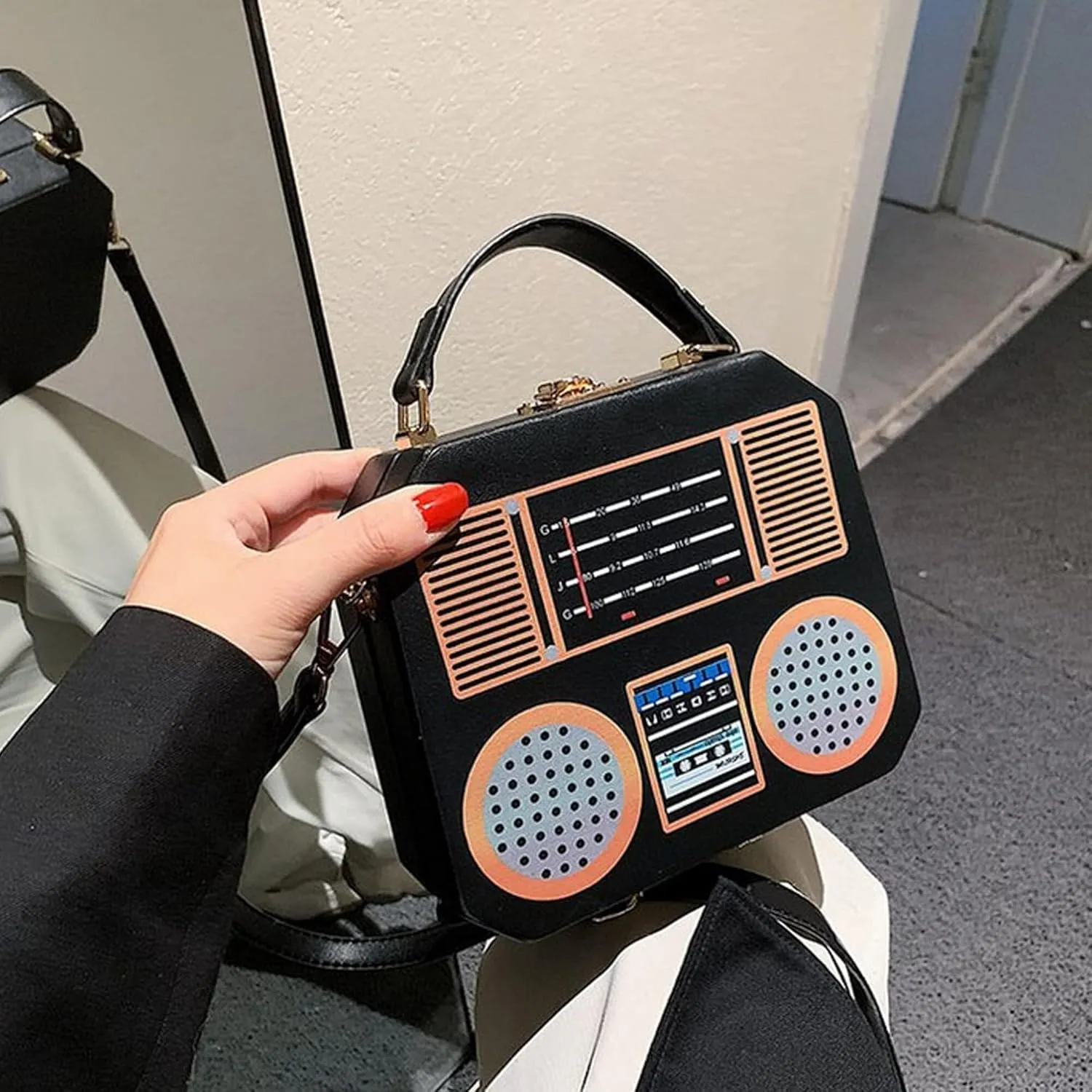 Crystal Inlaid Bling Crossbody Shoulder for Graduation Wedding Party Retro Cassette Evening Clutch Purse