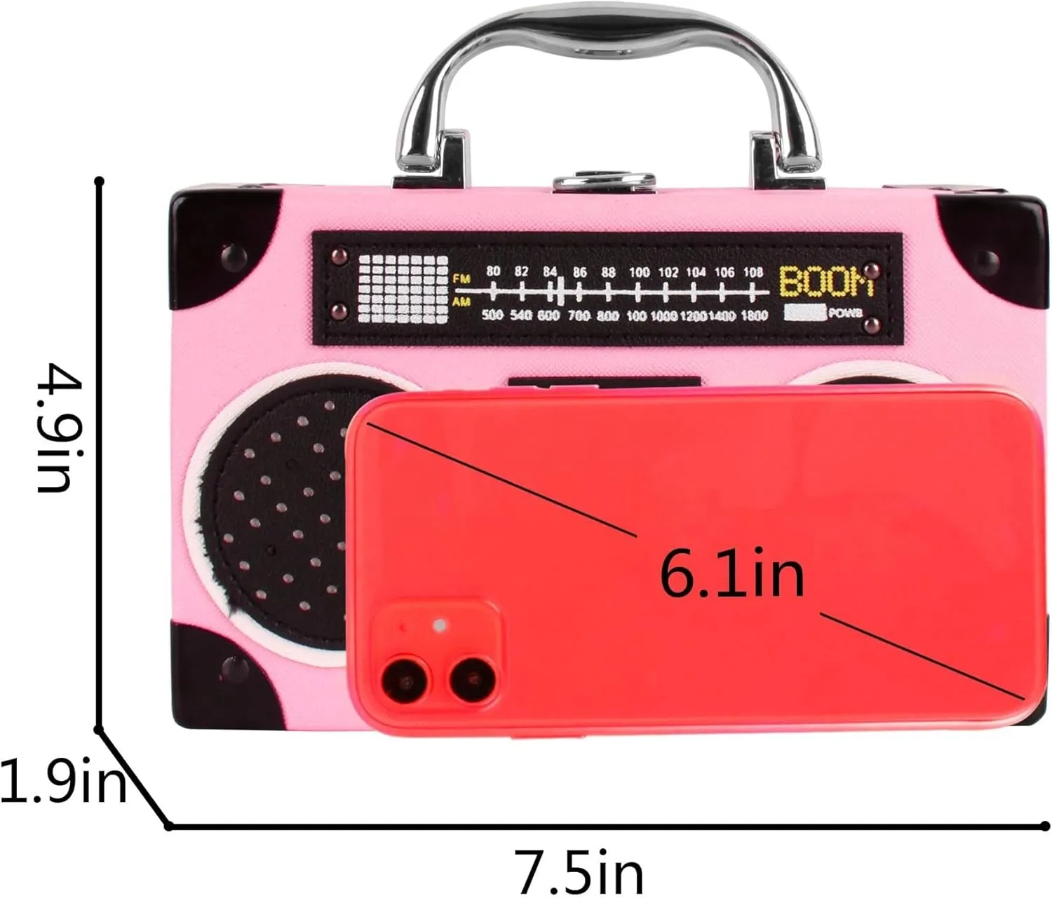 Crystal Inlaid Bling Crossbody Shoulder for Graduation Wedding Party Retro Cassette Evening Clutch Purse