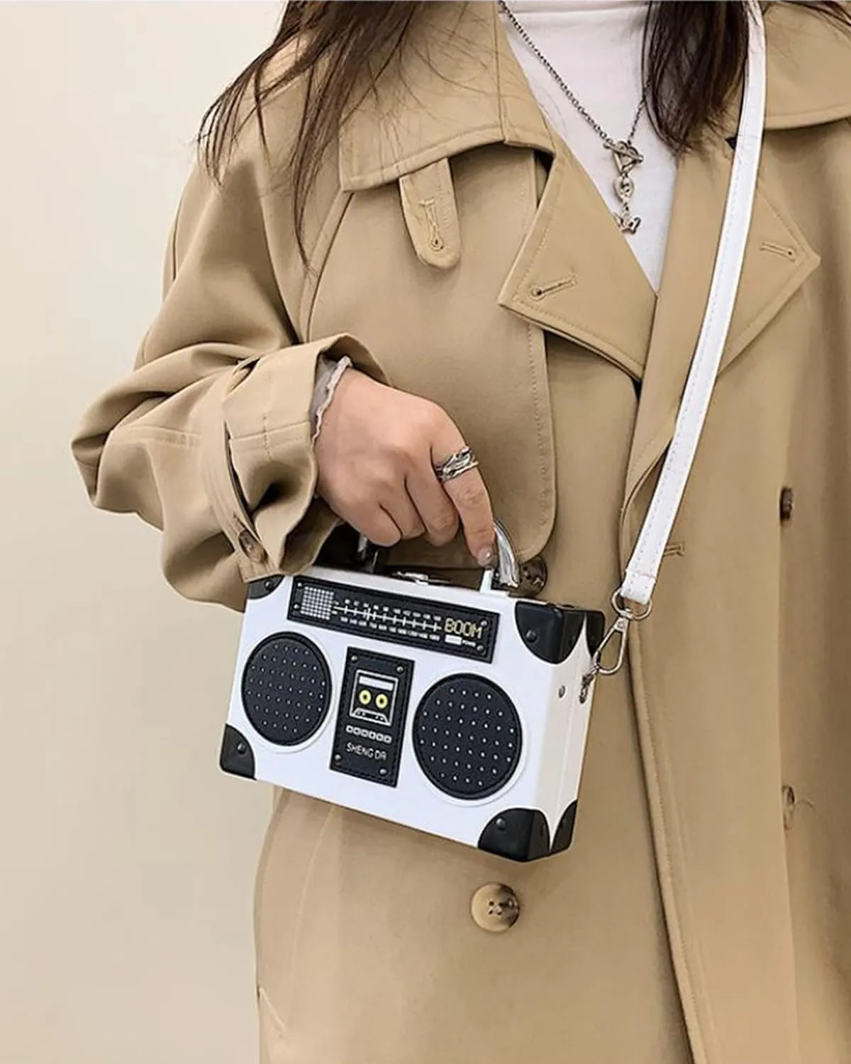 Crystal Inlaid Bling Crossbody Shoulder for Graduation Wedding Party Retro Cassette Evening Clutch Purse