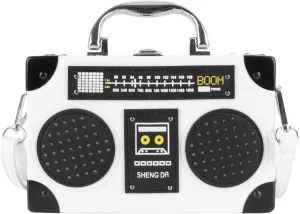 Crystal Inlaid Bling Crossbody Shoulder for Graduation Wedding Party Retro Cassette Evening Clutch Purse