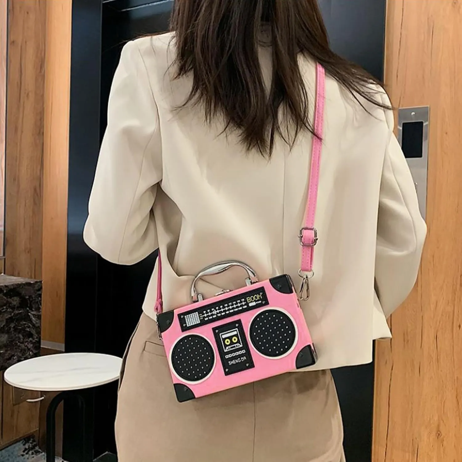 Crystal Inlaid Bling Crossbody Shoulder for Graduation Wedding Party Retro Cassette Evening Clutch Purse