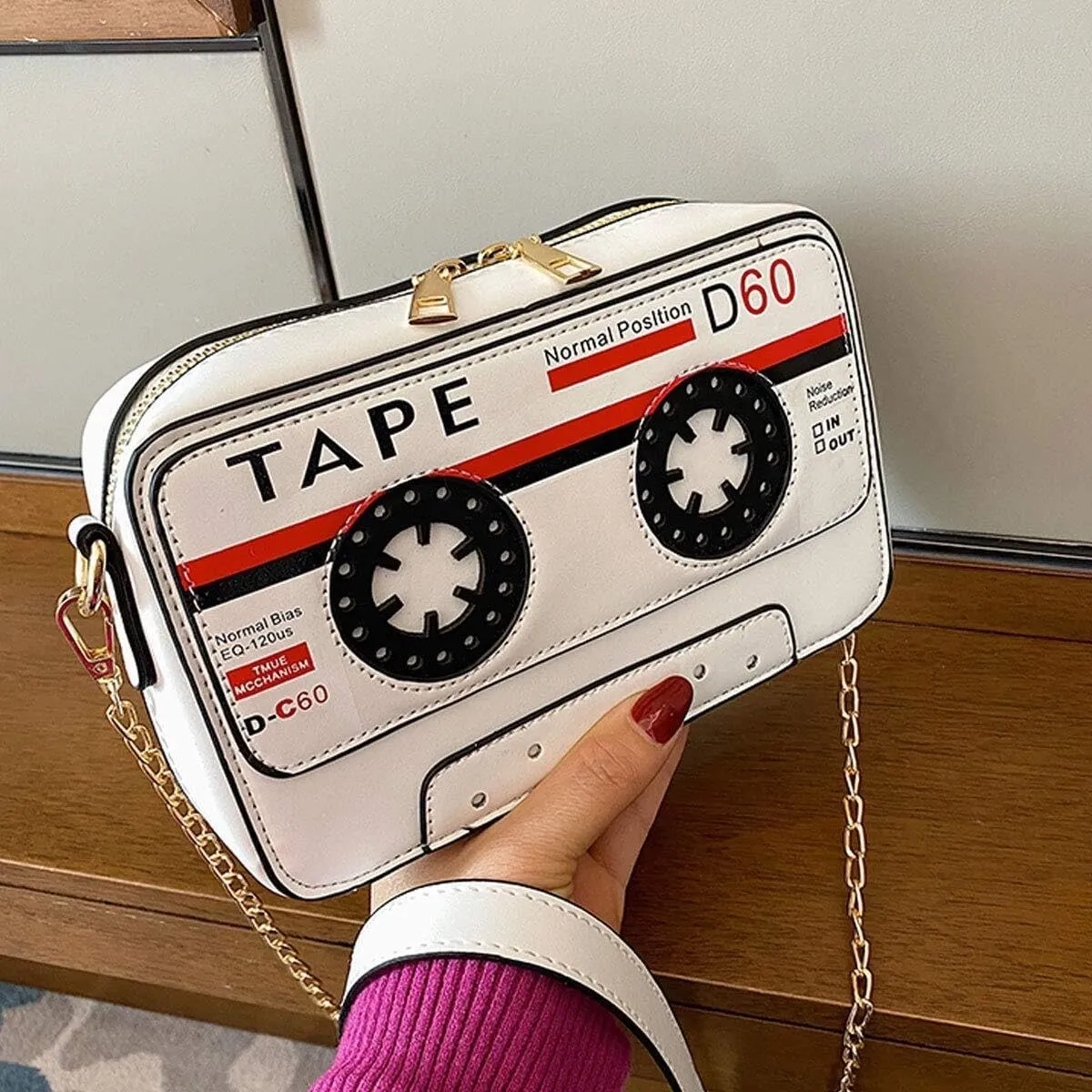 Crystal Inlaid Bling Crossbody Shoulder for Graduation Wedding Party Retro Cassette Evening Clutch Purse