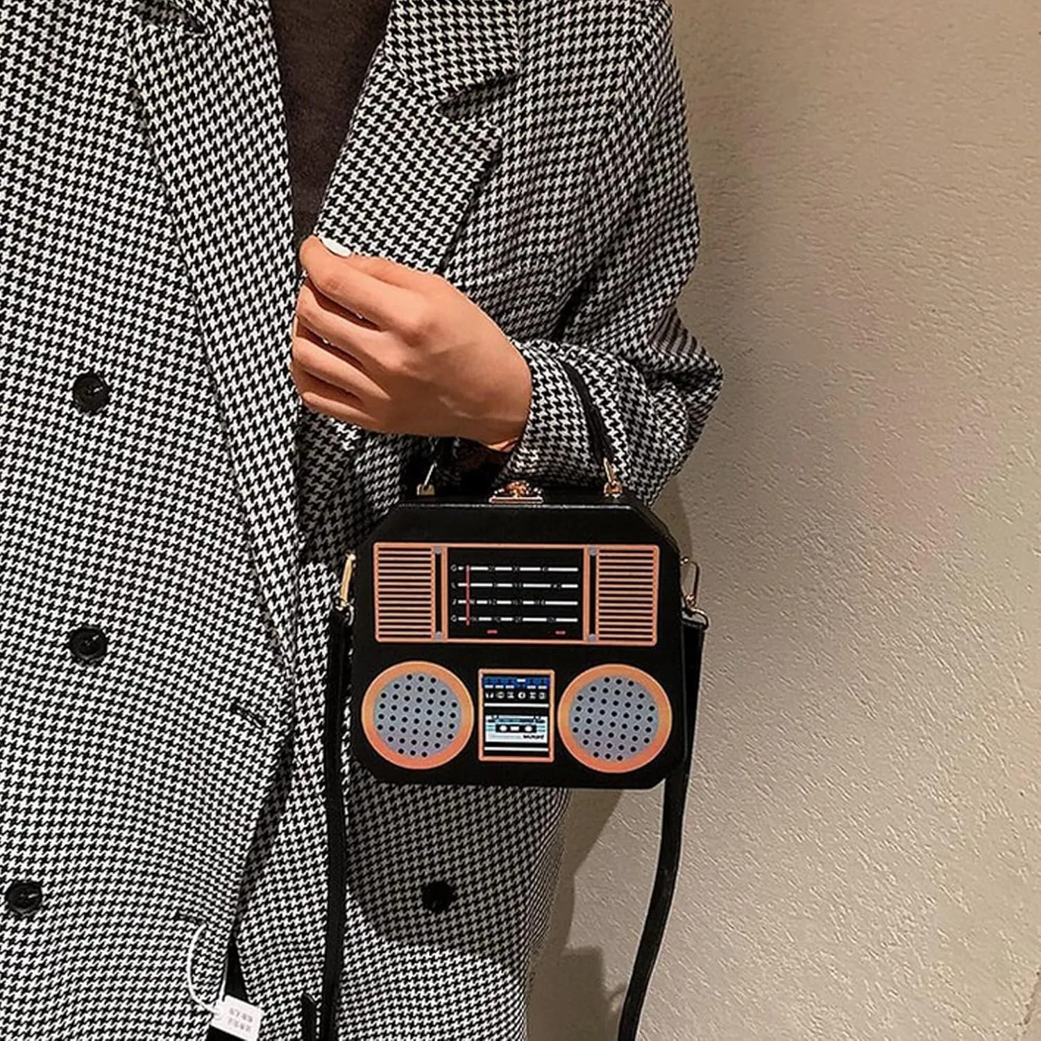Crystal Inlaid Bling Crossbody Shoulder for Graduation Wedding Party Retro Cassette Evening Clutch Purse