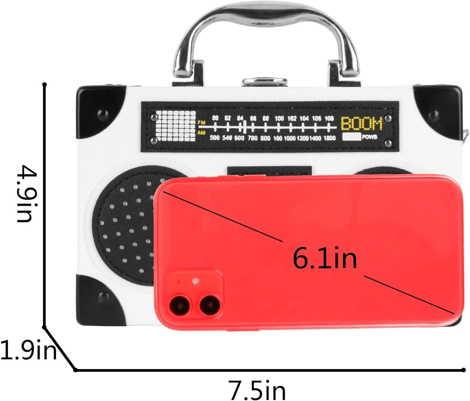 Crystal Inlaid Bling Crossbody Shoulder for Graduation Wedding Party Retro Cassette Evening Clutch Purse
