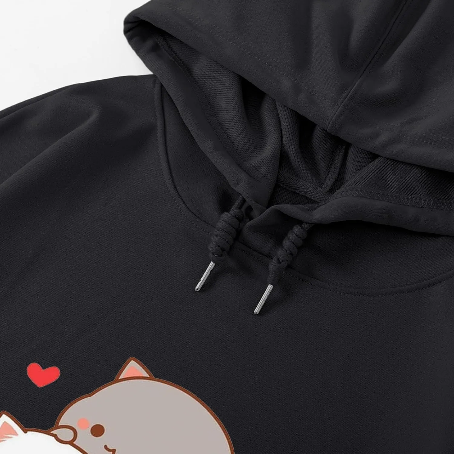 Cute Cat Graphic Hoodies Aesthetic Hooded Sweatshirts for Teen Girls Kawaii Cartoon Anime Lightweight Pullover Tops