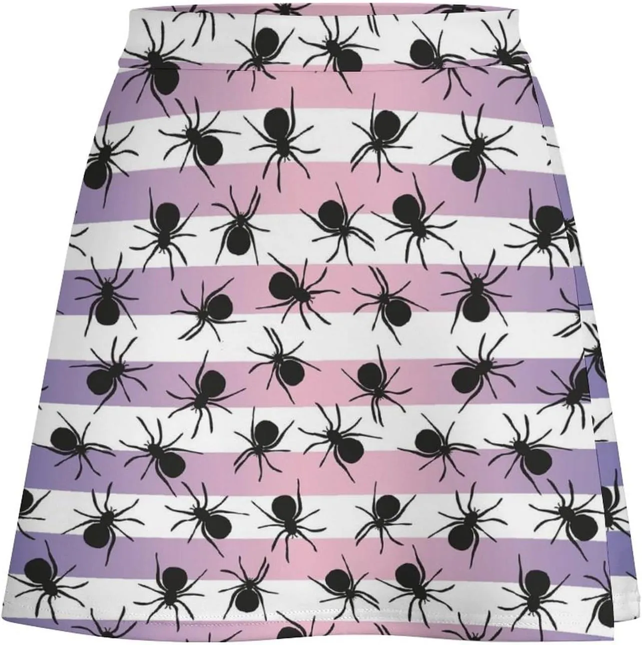 Cute Pink Cowgirl Boot Women's High Waist Stretchy Mini Skirt Elastic Summer Casual Above Knee Basic