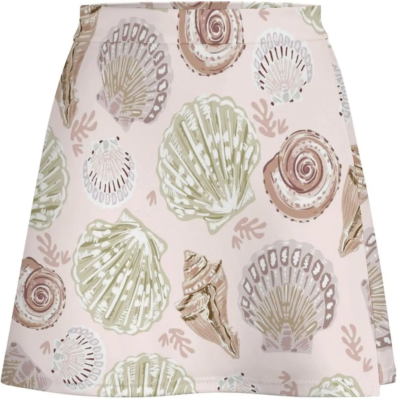 Cute Pink Cowgirl Boot Women's High Waist Stretchy Mini Skirt Elastic Summer Casual Above Knee Basic