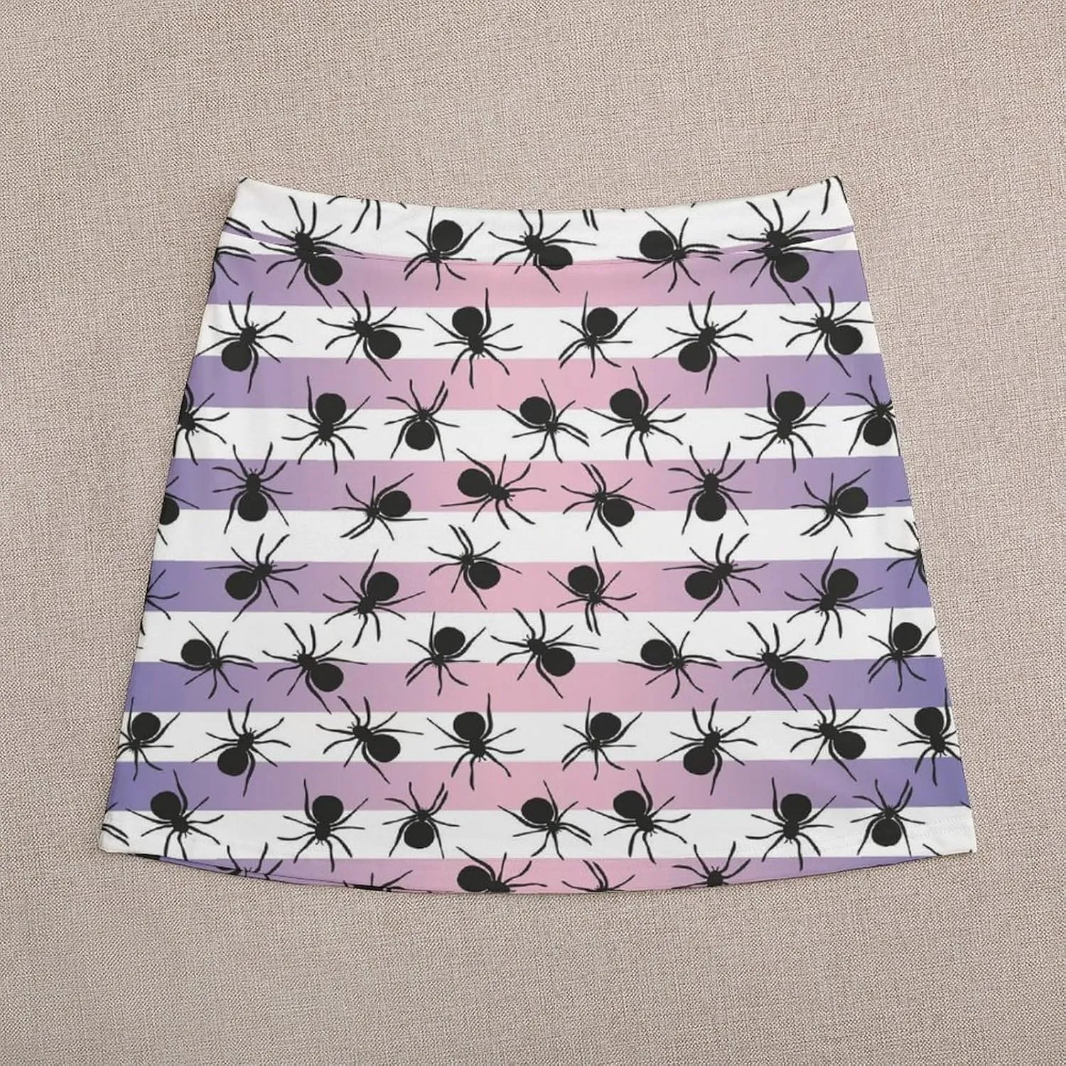 Cute Pink Cowgirl Boot Women's High Waist Stretchy Mini Skirt Elastic Summer Casual Above Knee Basic