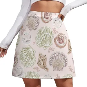 Cute Pink Cowgirl Boot Women's High Waist Stretchy Mini Skirt Elastic Summer Casual Above Knee Basic