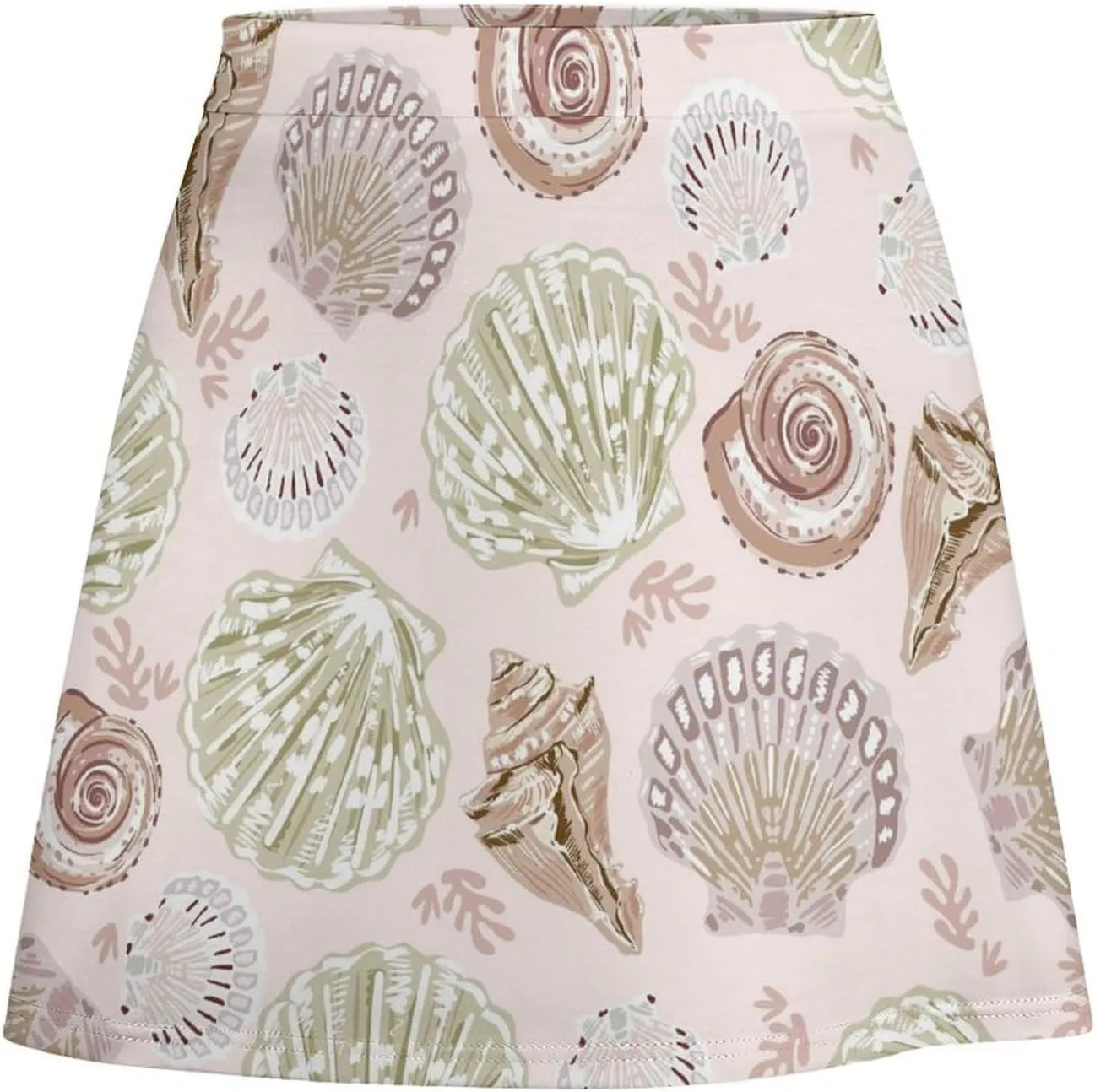 Cute Pink Cowgirl Boot Women's High Waist Stretchy Mini Skirt Elastic Summer Casual Above Knee Basic