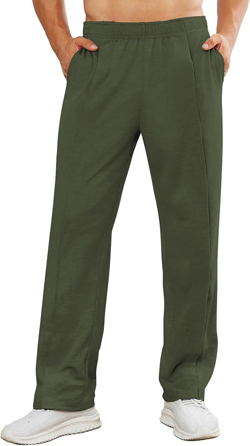 Deyeek Men's Post Surgery Pants Loose Fit Side Snap Tear Away Pants for Men Open Bottom Breakaway Sweatpants with Pockets