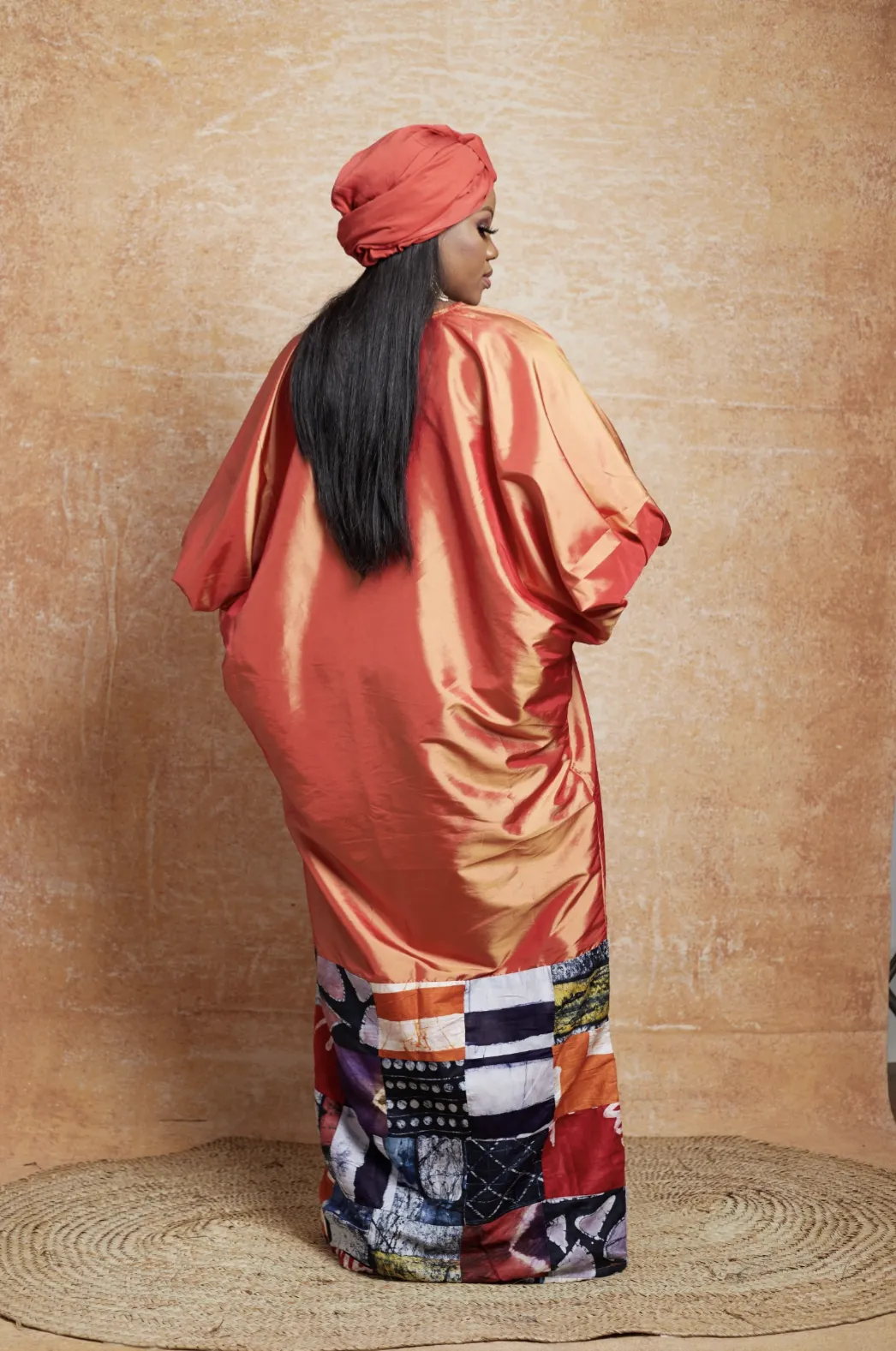 Doris taffeta patch Adire boubou