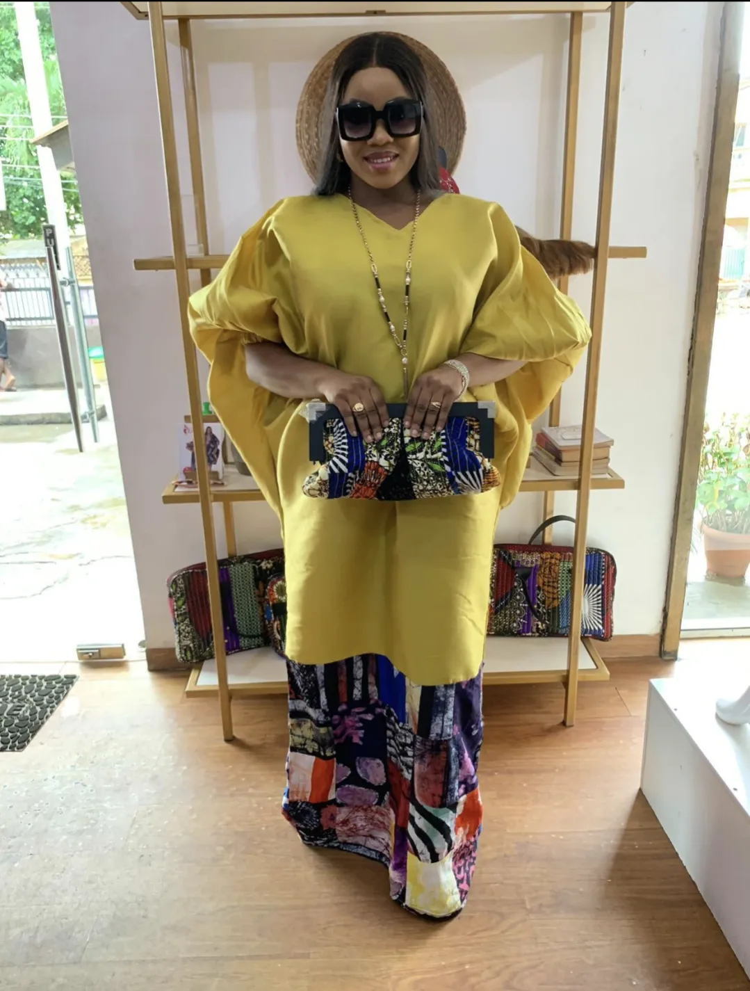 Doris taffeta patch Adire boubou