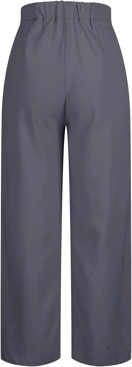Dressy Pants for Women High Waist Baggy Suit Pants Casual Drop Straight Wide Leg Pants Plus Size Dress Slacks Trouser