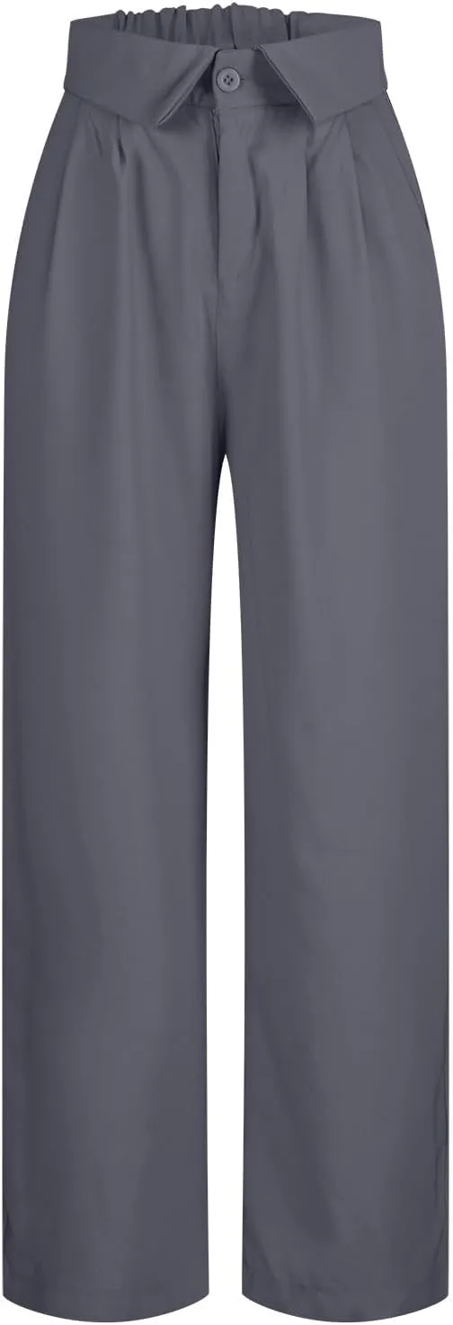 Dressy Pants for Women High Waist Baggy Suit Pants Casual Drop Straight Wide Leg Pants Plus Size Dress Slacks Trouser