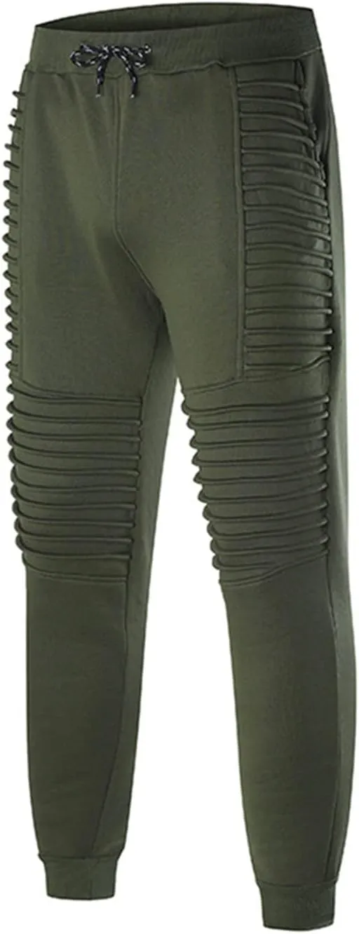 DuDubaby Golf Pants Men's Running Trousers Multi-Pocket Small Feet Slim Tooling Casual Trousers Mens Slim Fit Pants