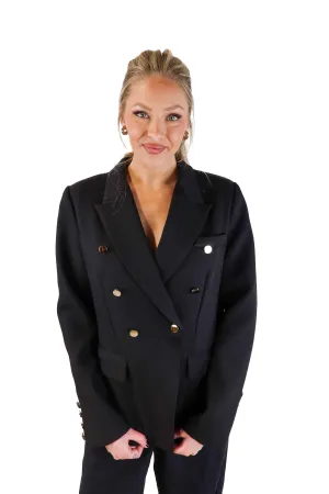 Elliatt Black Double-Breasted Blazer (L; retail $248)