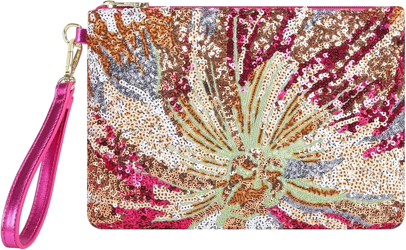 ER.Roulour Summer Straw Bag for Women Floral Embroidery Straw Clutch Purse Woven Wristlet For Beach Party Wedding