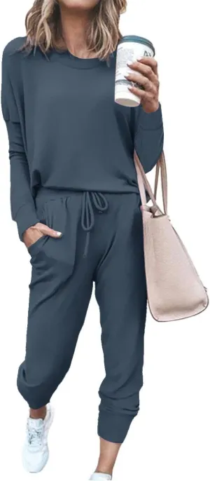ETCYY NEW Lounge Sets for Women Sweatsuits Sets Two Piece Outfit Long Sleeve Pant Workout Athletic Tracksuits