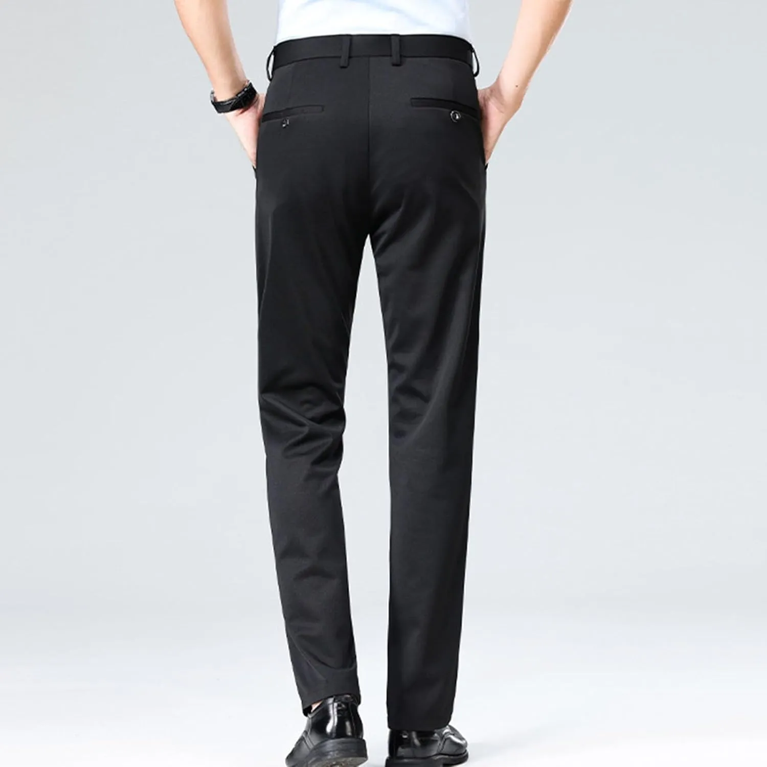 Finelylove Mens Dress Pants Casual Slim Fit Flat Front Formal Pants Wrinkle Free Tapered Trousers Trendy