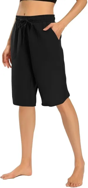 FlekmanArt Womens Capris for Summer Cotton Linen Pants Casual 2025 Loose Comfy Elastic Waist Cropped Trouser Beach Clothes