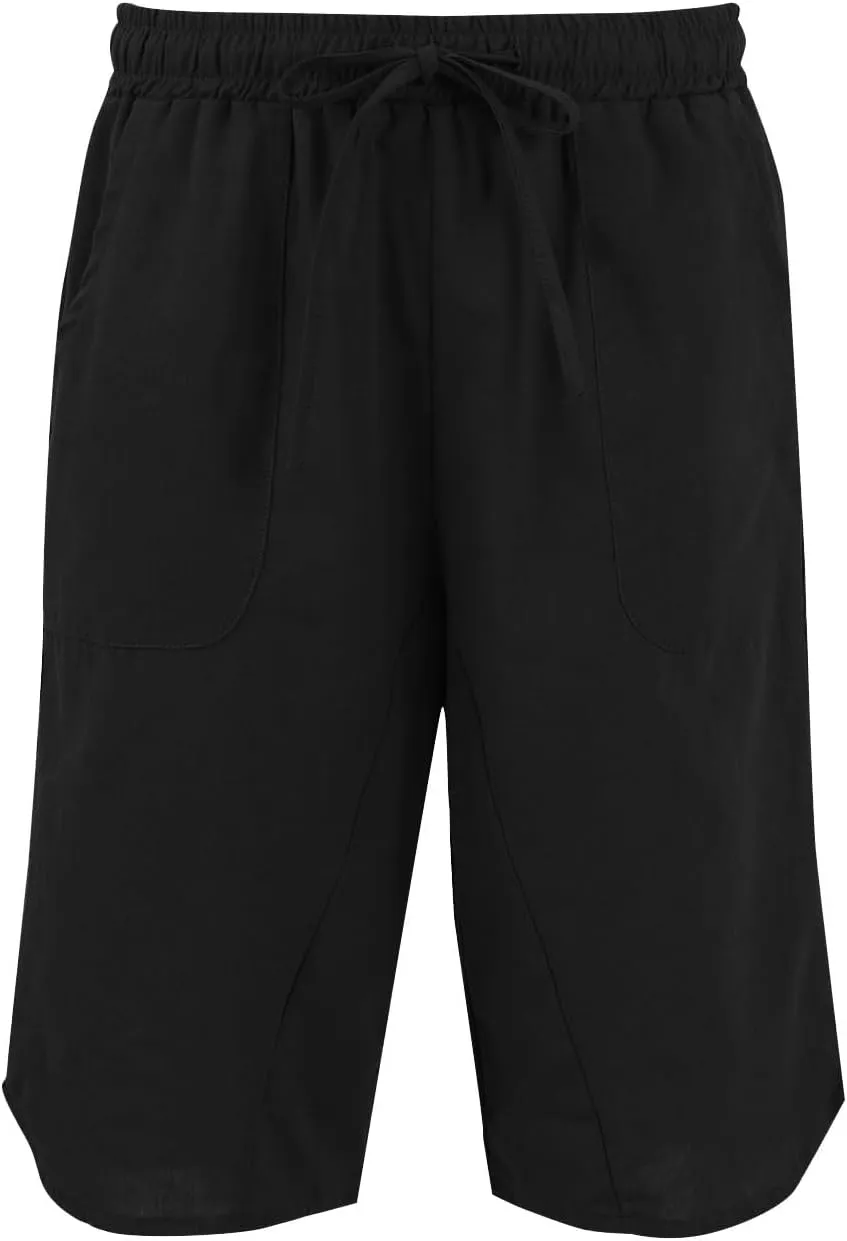 FlekmanArt Womens Capris for Summer Cotton Linen Pants Casual 2025 Loose Comfy Elastic Waist Cropped Trouser Beach Clothes