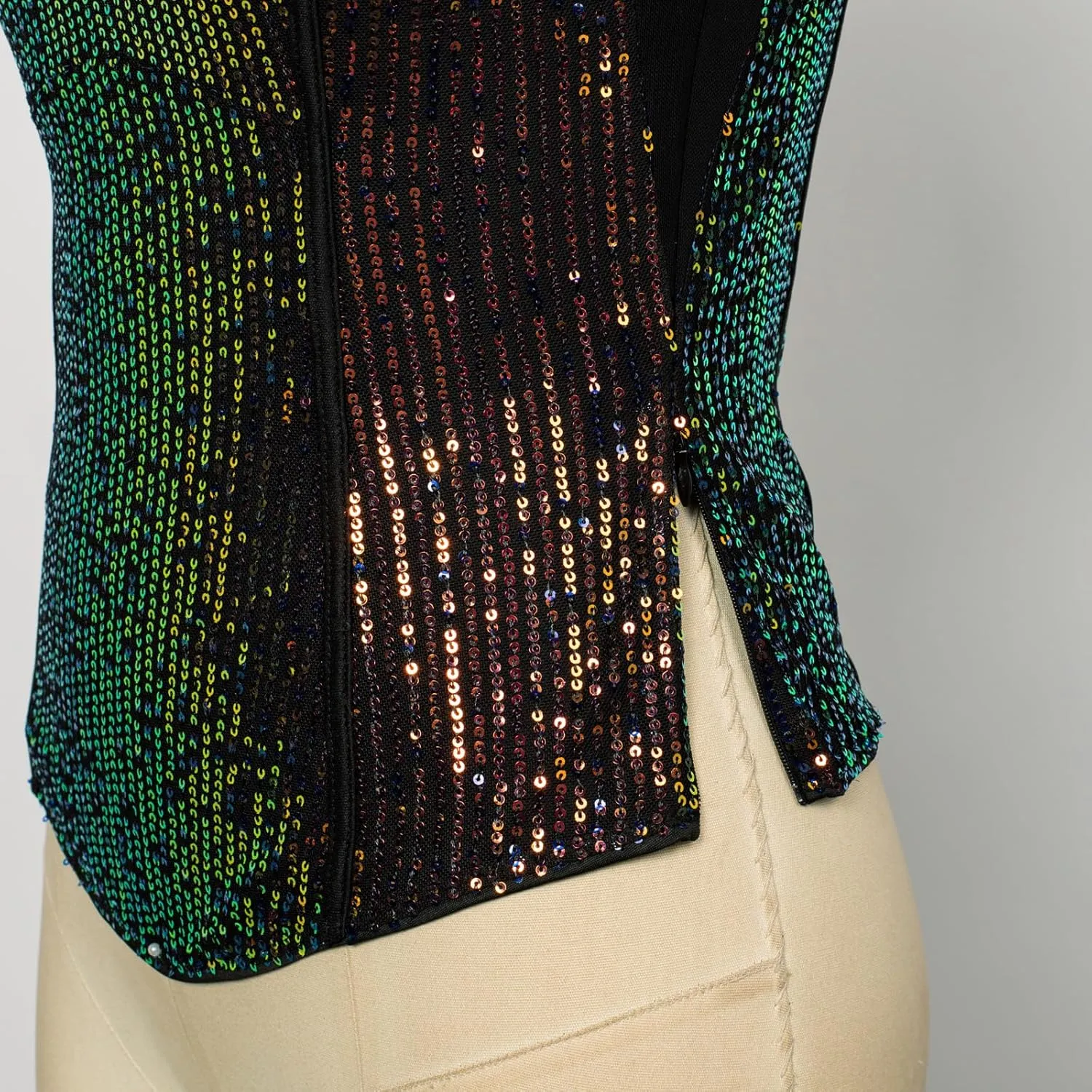 GRACE KARIN Sequin Tank Tops for Women Bustier Corset Top Sparkle Sexy Slim Camisole Sleeveless Party
