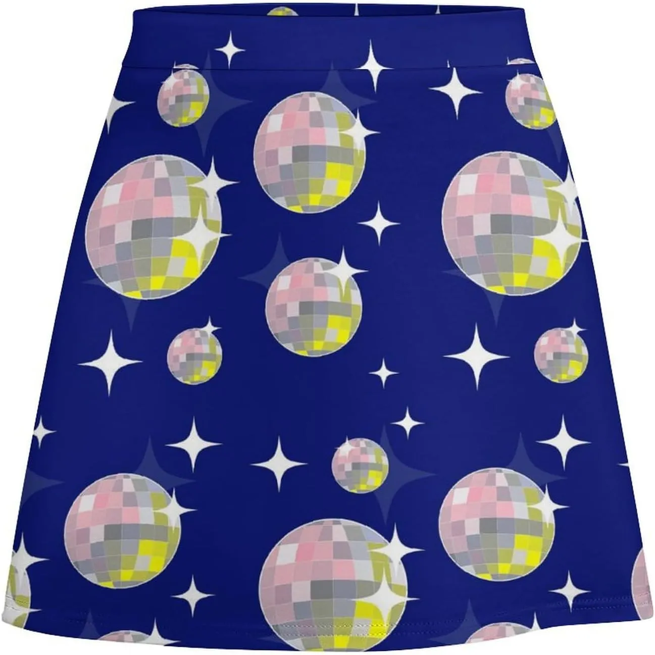 Graffiti Colorful Pattern Double Layer Stretchy Bodycon Short Mini Skirt Slim Fit Pencil Elastic Waistband