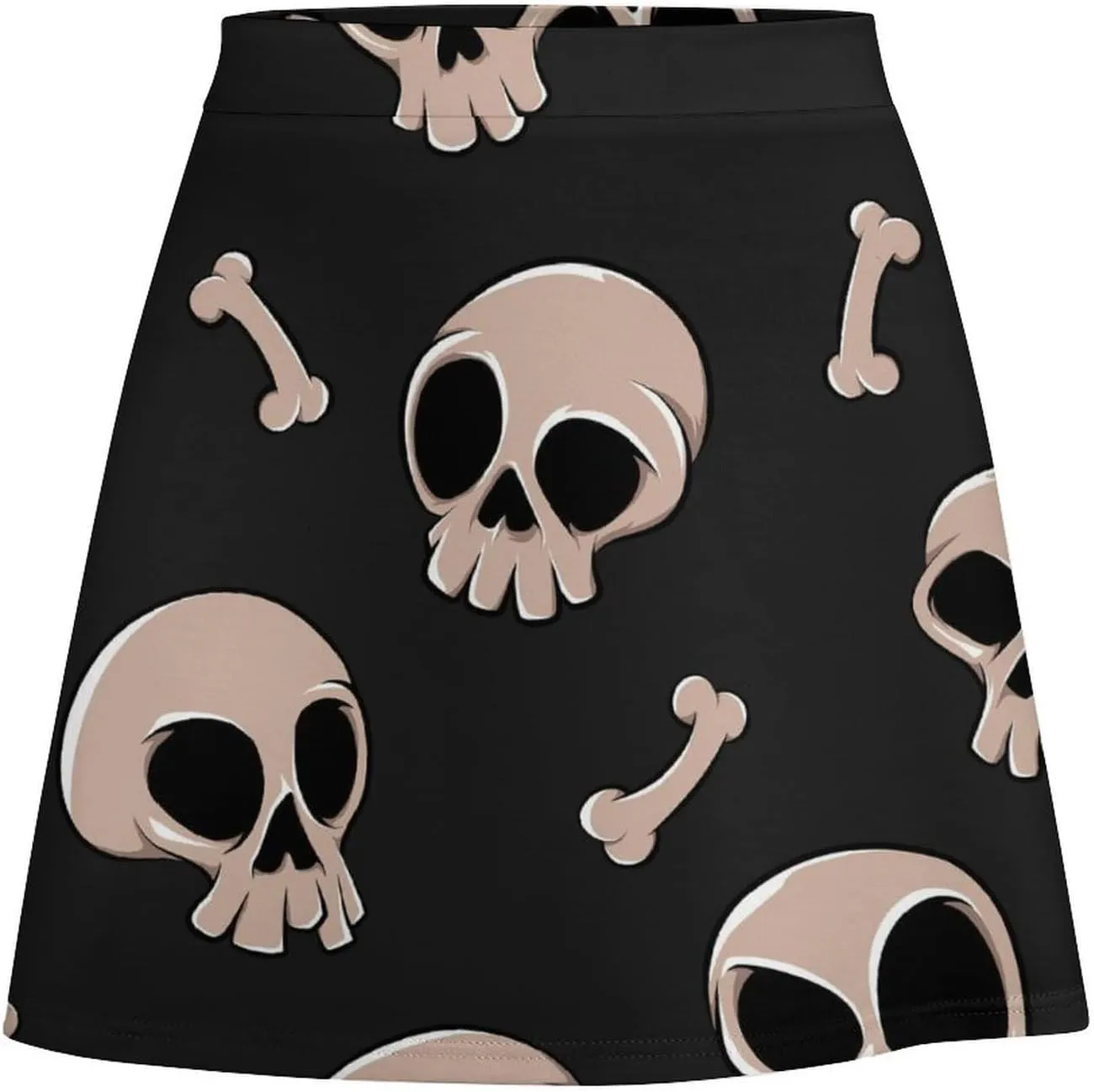 Graffiti Colorful Pattern Double Layer Stretchy Bodycon Short Mini Skirt Slim Fit Pencil Elastic Waistband
