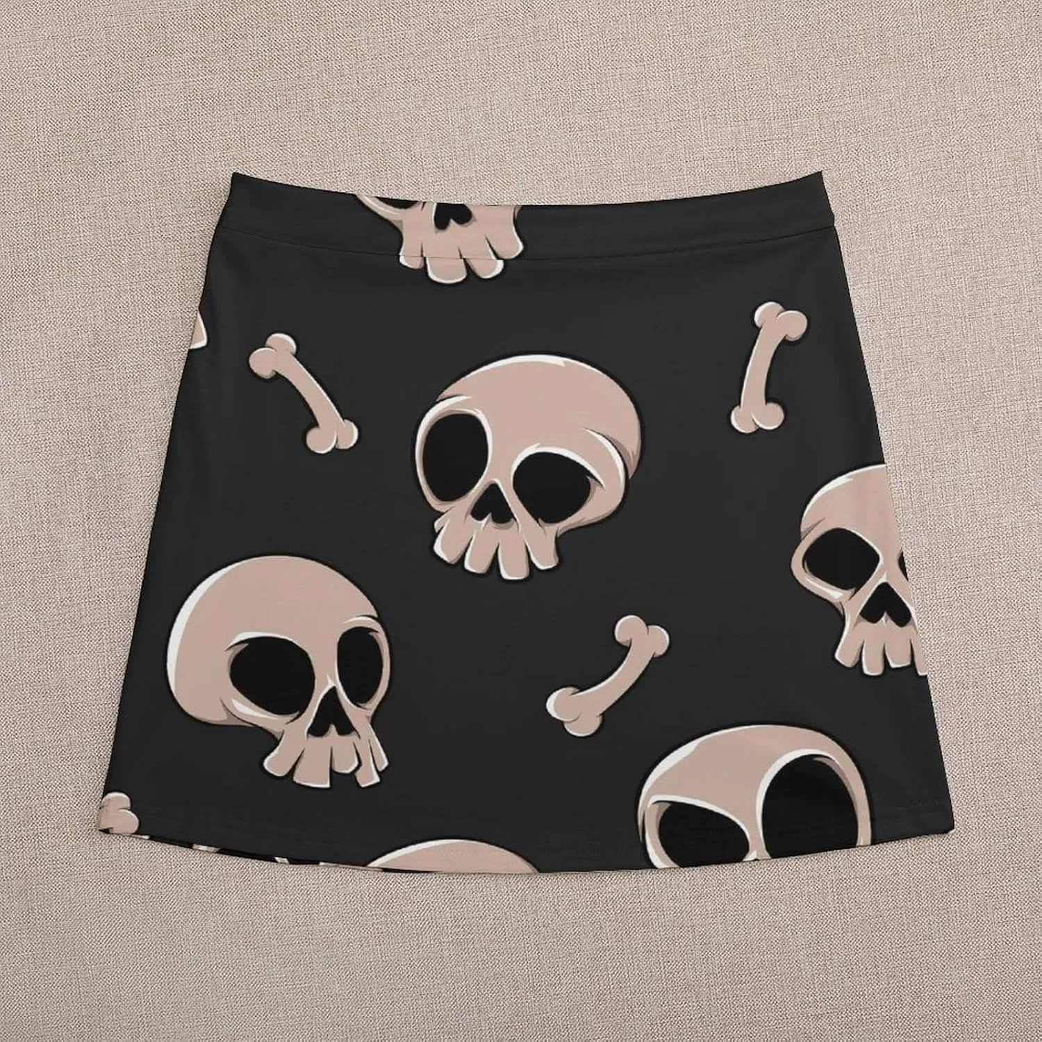 Graffiti Colorful Pattern Double Layer Stretchy Bodycon Short Mini Skirt Slim Fit Pencil Elastic Waistband