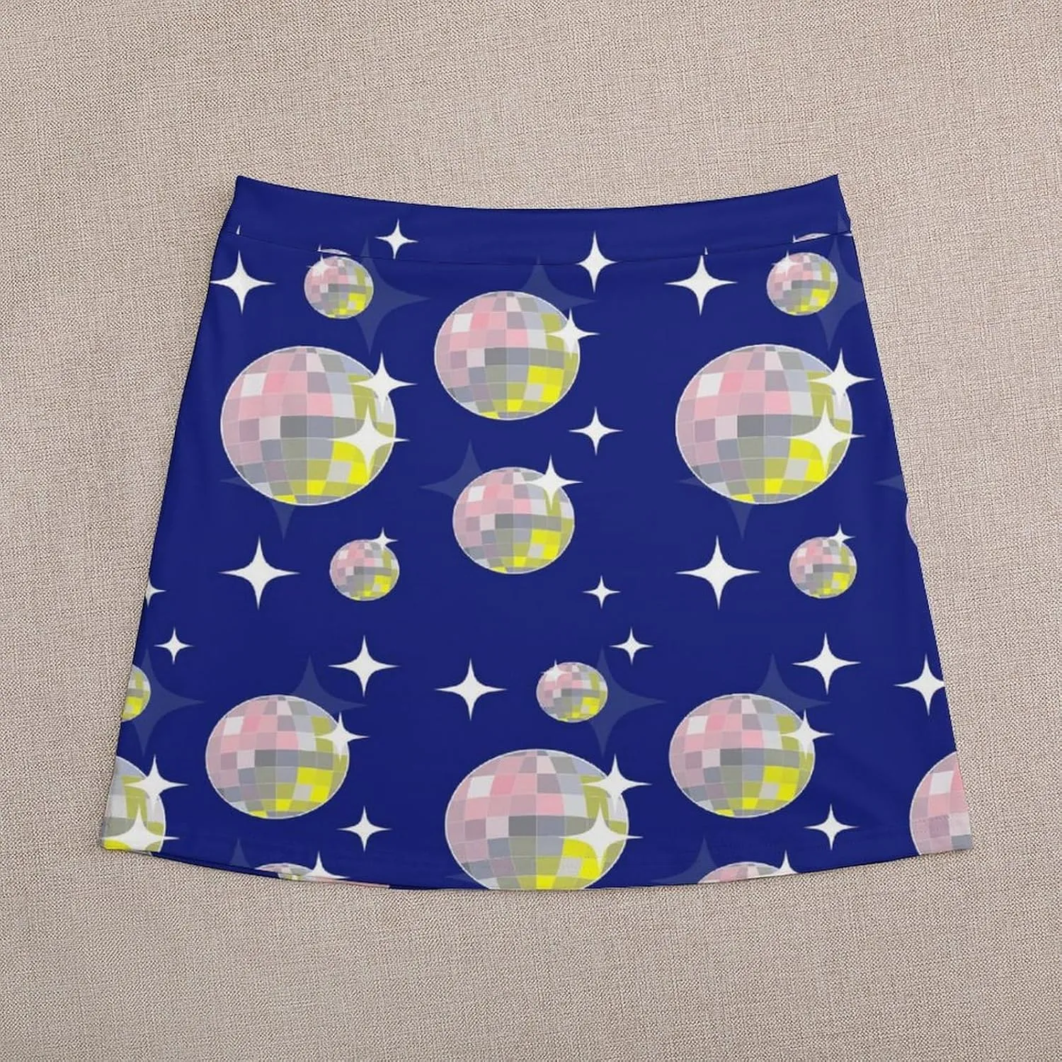 Graffiti Colorful Pattern Double Layer Stretchy Bodycon Short Mini Skirt Slim Fit Pencil Elastic Waistband