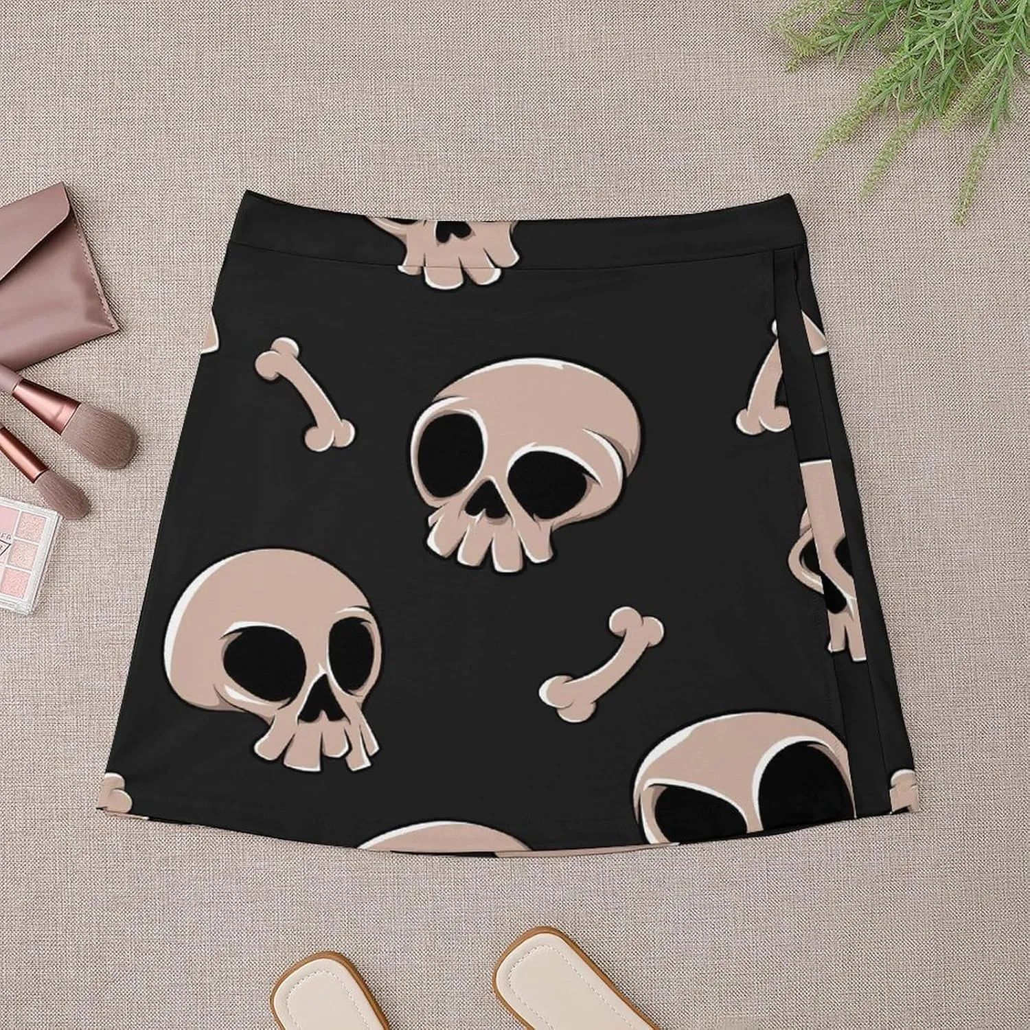 Graffiti Colorful Pattern Double Layer Stretchy Bodycon Short Mini Skirt Slim Fit Pencil Elastic Waistband