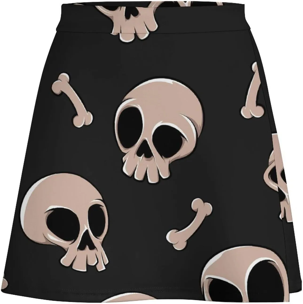 Graffiti Colorful Pattern Double Layer Stretchy Bodycon Short Mini Skirt Slim Fit Pencil Elastic Waistband