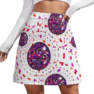 Graffiti Colorful Pattern Double Layer Stretchy Bodycon Short Mini Skirt Slim Fit Pencil Elastic Waistband
