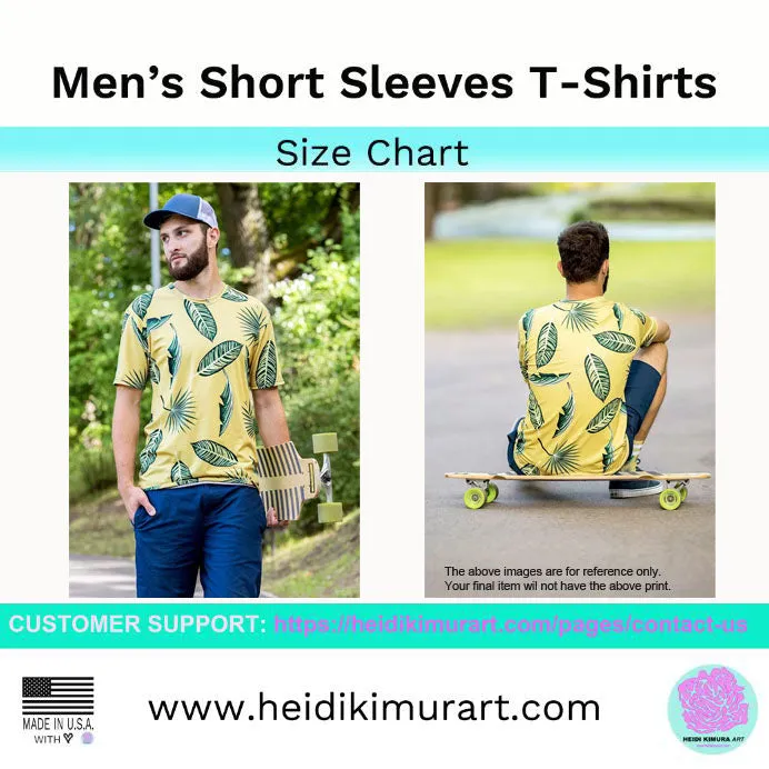 Green Abstract Men's T-shirt, Dark Green Printed Abstract Luxury Tee For Men-Made in USA/EU/MX
