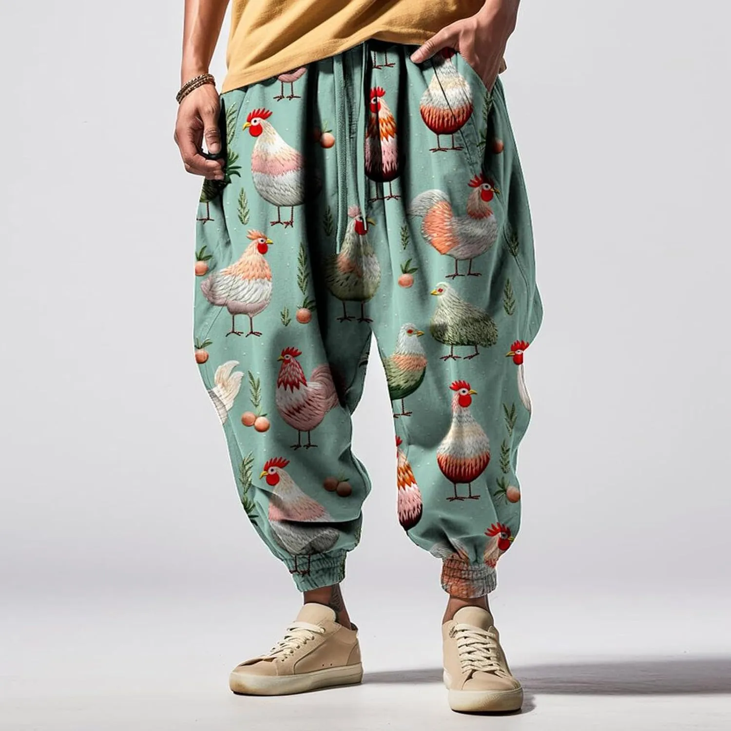 Harem Pants for Men Fashion Street Feel Casual Sweatpants Hippie Pants Men Mens Harem Pants Samurai Black Harem