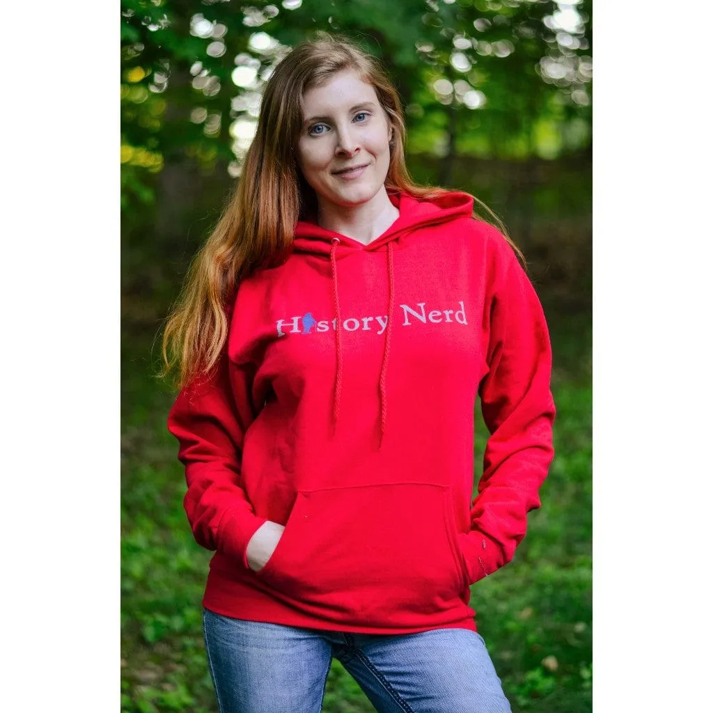 HISTORY NERD® Pullover sweatshirt with Ben Franklin - Charcoal grey and Deep red color