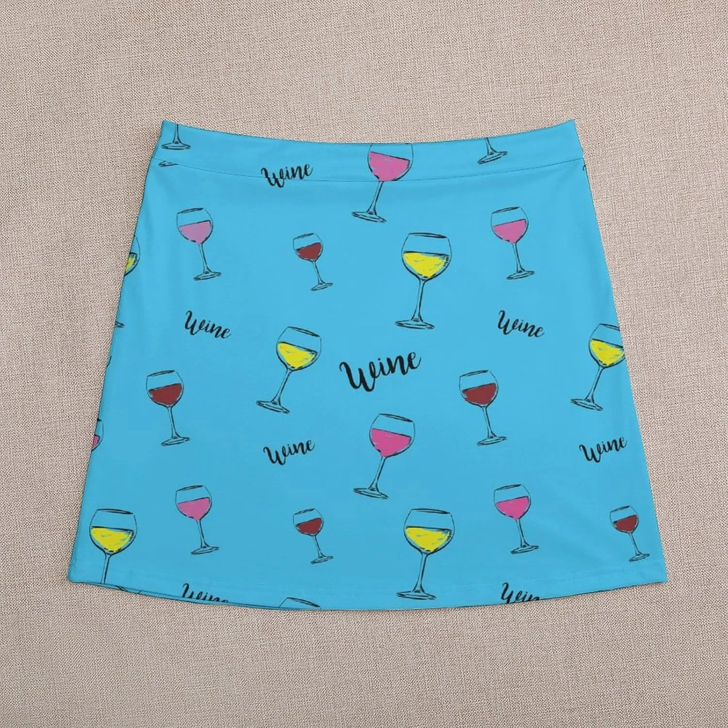 Horror Skull Red Hands Double Layer Stretchy Bodycon Short Mini Skirt Slim Fit Pencil Elastic Waistband